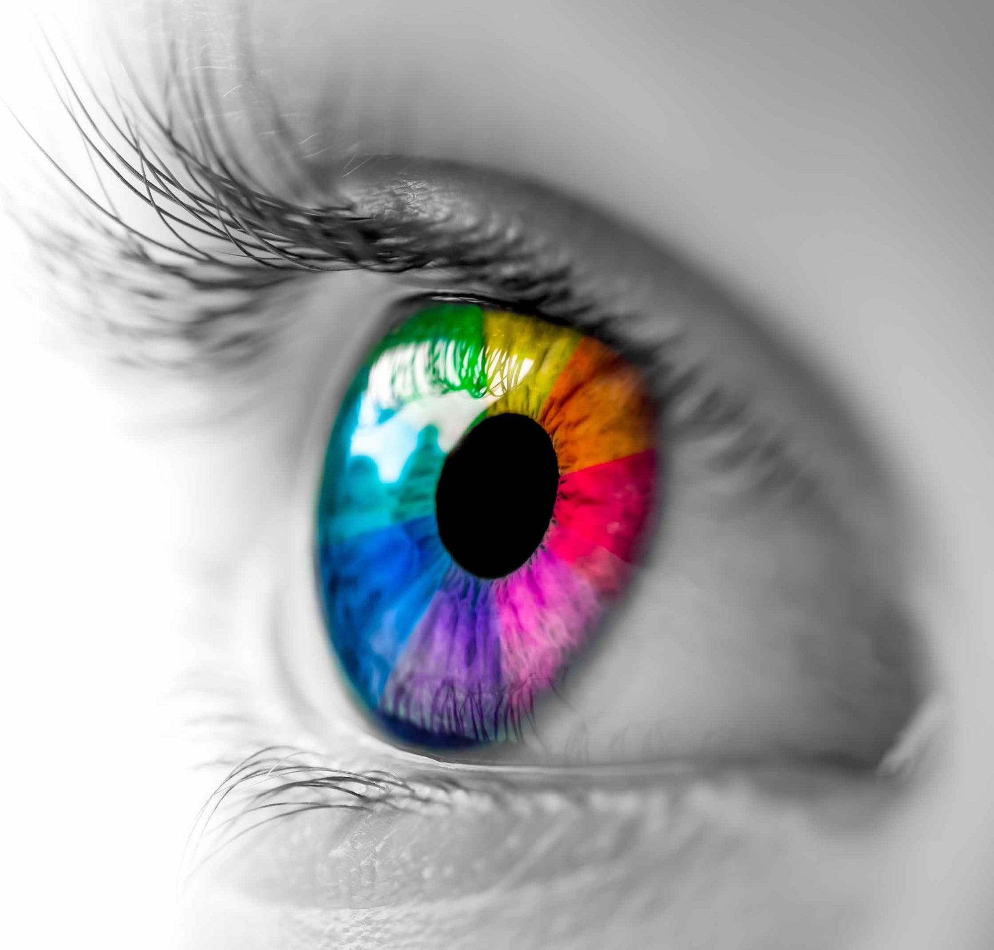 Red green blue spectrum eye